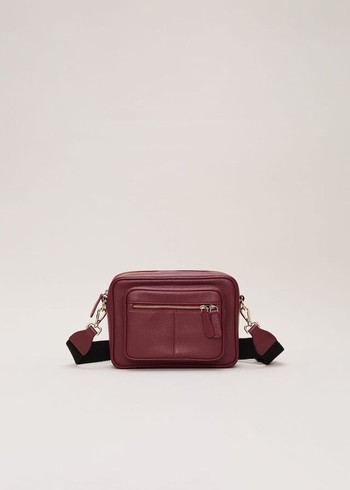 Phase Eight Burgundy Leather Bags Burgundy Australia | AM1203498